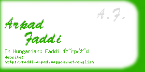 arpad faddi business card